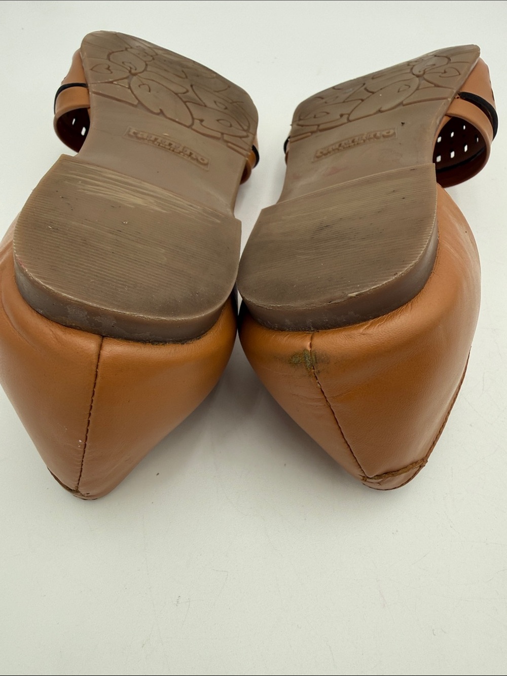 Tannino Women's Pointed D'Orsay Flats in Cognac Brown shoe women - Picture 8 of 10